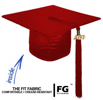 Shiny Bachelor Academic Cap, Gown & Tassel maroon-red