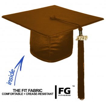 Shiny Bachelor Academic Cap, Gown & Tassel brown