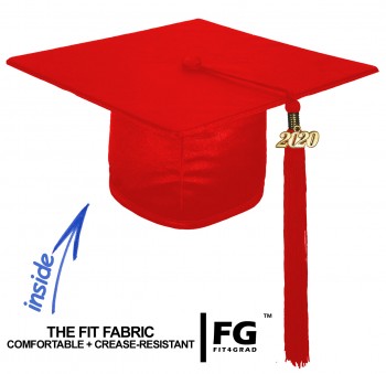 Shiny Bachelor Academic Cap, Gown & Tassel maroon-red