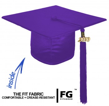 Shiny Bachelor Academic Cap, Gown & Tassel purple