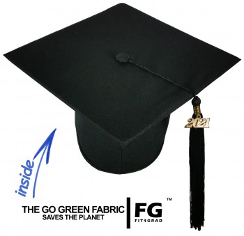 Cap, Gown & Tassel, GO GREEN, black