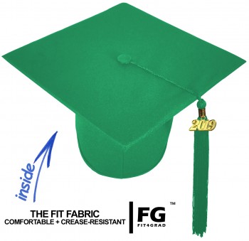 Matte Bachelor Academic Cap, Gown & Tassel emerald-green