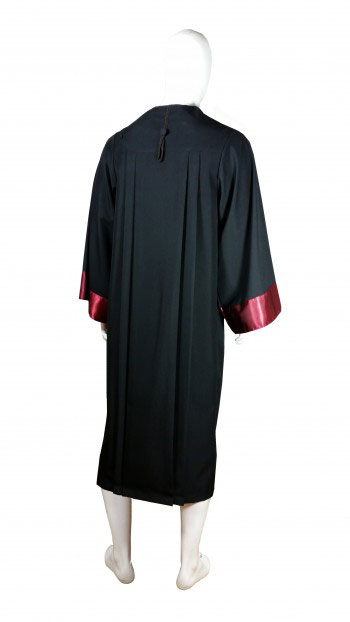 Gown, ELEGANT, black, satin bordeaux