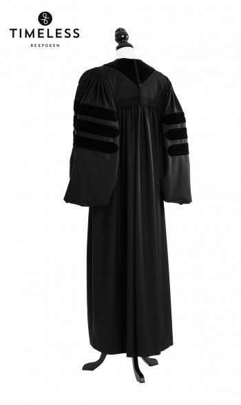Deluxe Doctoral Academic Gown, TIMELESS silver wool