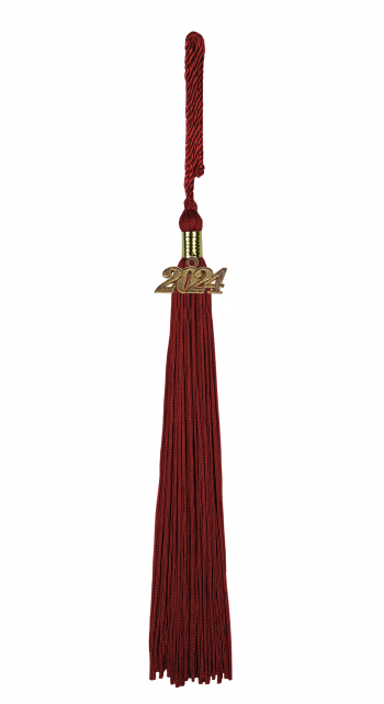 Quaste (Tassel) mit Jahreszahl bordeaux-rot