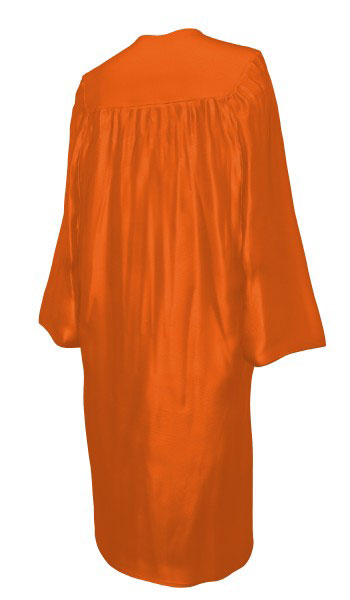 Shiny Bachelor Academic Cap, Gown & Tassel orange