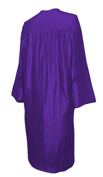 Shiny Bachelor Academic Cap, Gown & Tassel purple