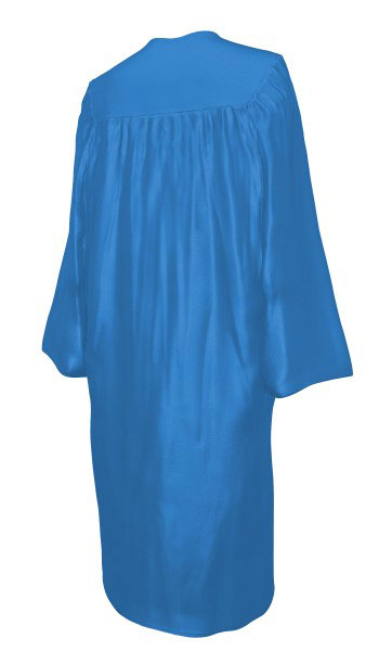 Shiny Bachelor Academic Cap, Gown & Tassel sky-blue