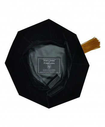 Velvet Doctorate 8 sided Tam, black