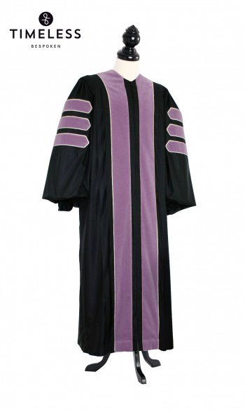 Deluxe Doctoral of Dentistry Academic Gown for faculty and Phd., TIMELESS silver wool