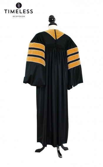 Deluxe Doctoral of Nursing Academic Gown for faculty and Phd., TIMELESS silver wool