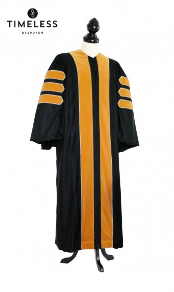 Deluxe Doctoral of Nursing Academic Gown for faculty and Phd., TIMELESS silver wool