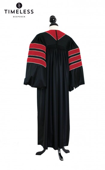Deluxe Doctoral of Journalism Academic Gown for faculty and Phd., TIMELESS silver wool