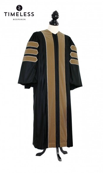 Deluxe Doctoral of Commerce, Accountancy, Business Academic Gown for faculty and Phd., TIMELESS silver wool