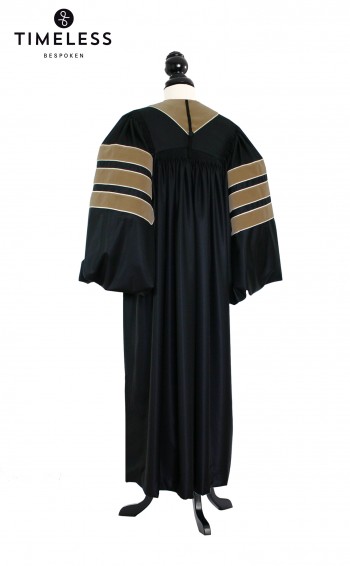 Deluxe Doctoral of Commerce, Accountancy, Business Academic Gown for faculty and Phd., TIMELESS silver wool