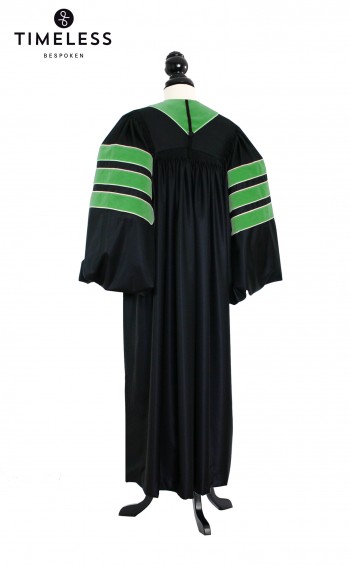 Deluxe Doctoral of Medicine Academic Gown for faculty and Phd., TIMELESS silver wool