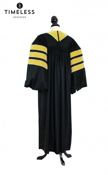 Deluxe Doctoral of Library Science Academic Gown for faculty and Phd., TIMELESS silver wool