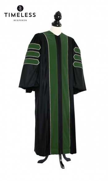 Deluxe Doctoral of Pharmacy Academic Gown for faculty and Phd., TIMELESS silver wool