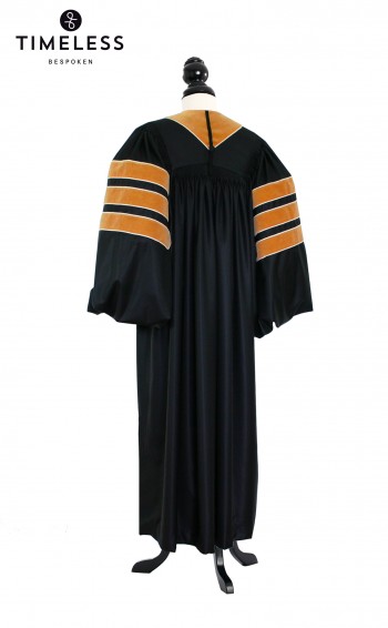 Deluxe Doctoral of Engineering Academic Gown for faculty and Phd., TIMELESS silver wool