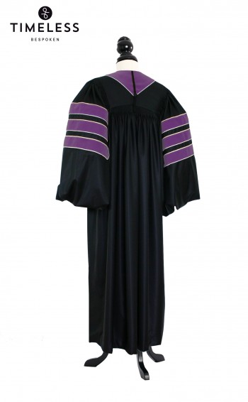 Deluxe Doctoral of Law Academic Gown for faculty and Phd., TIMELESS silver wool