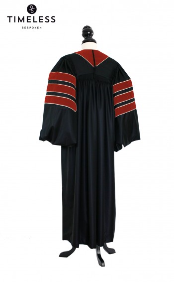 Deluxe Doctoral of Forestry Academic Gown for faculty and Phd., TIMELESS silver wool