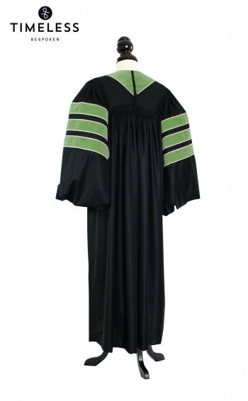 Deluxe Doctoral of Physical Education Academic Gown for faculty and Phd., TIMELESS silver wool
