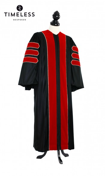 Deluxe Doctoral of Theology Academic Gown for faculty and Phd. - TIMELESS silver wool