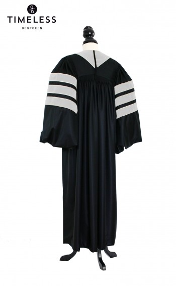Deluxe Doctoral of Arts, Letters, Humanities Academic Gown for faculty and Phd., TIMELESS silver wool