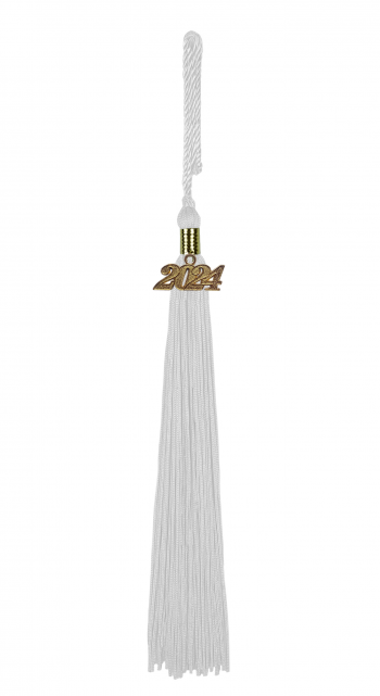 Quaste (Tassel) mit Jahreszahl weiss