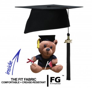 Doktorhut ELEGANT mit Teddy und fülliger Quaste