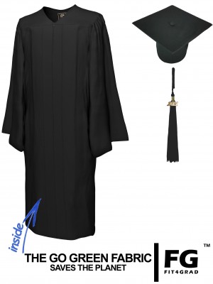 Cap, Gown & Tassel, GO GREEN, black