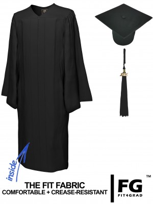 Matte Bachelor Academic Cap, Gown & Tassel black