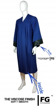 Gown, ELEGANT, blue, satin black