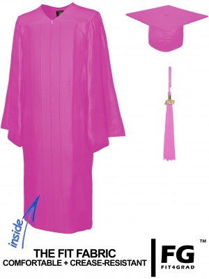 Doktorhut, Talar & Jahreszahlquaste, Qualität Shiny, rosa