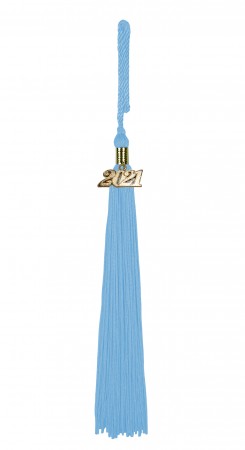 Quaste (Tassel) mit Jahreszahl hell-blau