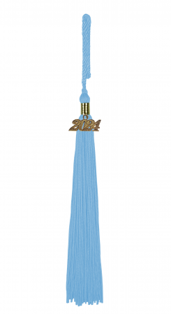 Quaste (Tassel) mit Jahreszahl hell-blau