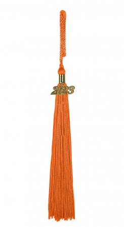 Quaste (Tassel) mit Jahreszahl orange