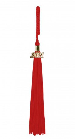 Quaste (Tassel) mit Jahreszahl rot