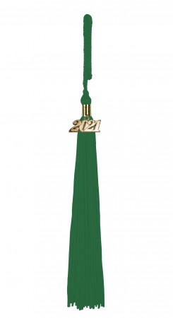 Quaste (Tassel) mit Jahreszahl smaragd-grün