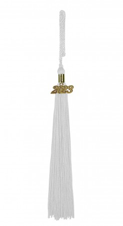 Quaste (Tassel) mit Jahreszahl weiss