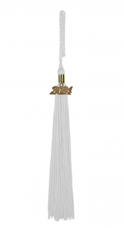 Quaste (Tassel) mit Jahreszahl weiss